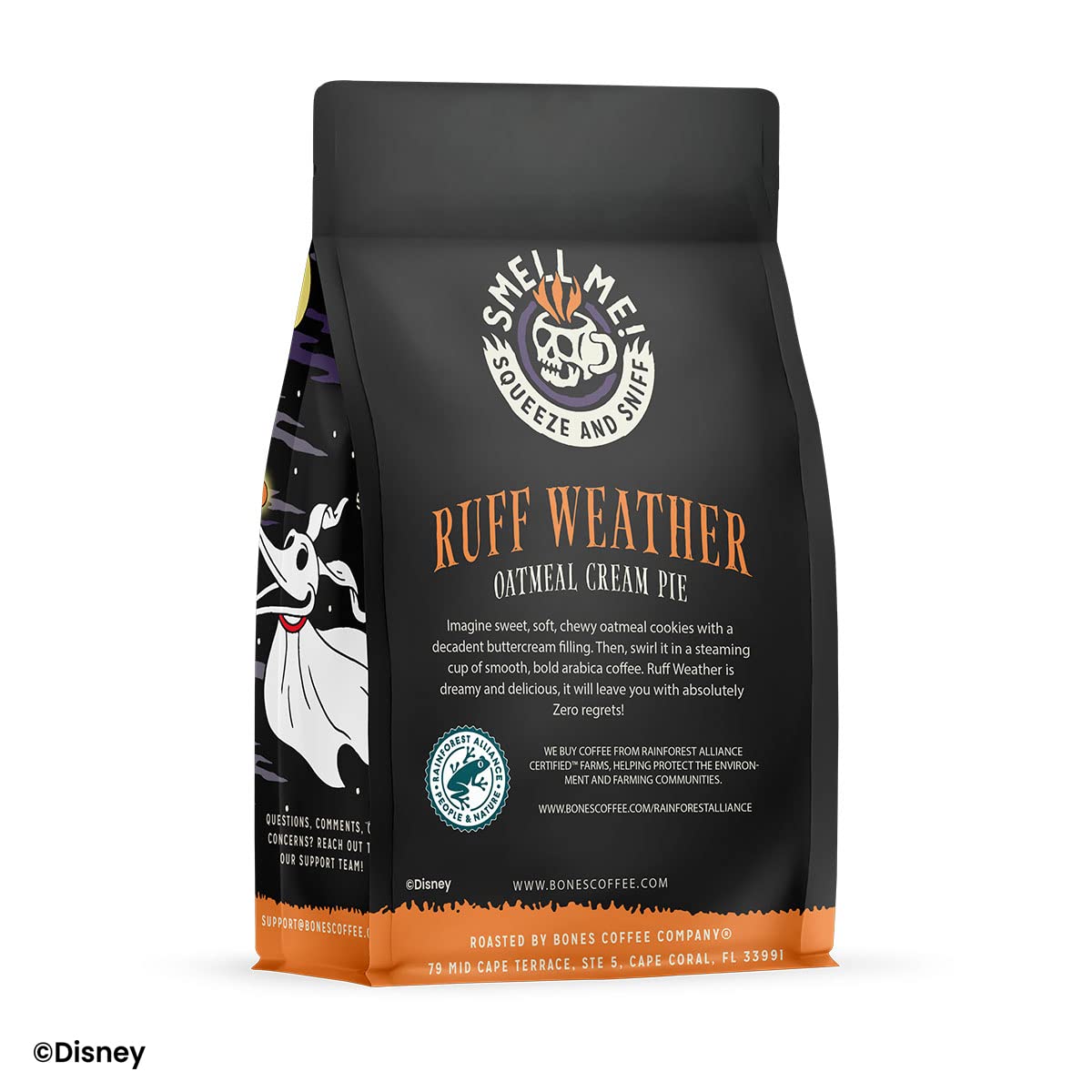 Bones Coffee Company The Nightmare Before Christmas Ruff Weather Flavored Coffee Beans, Medium Roast Ground Coffee Low Acid, Oatmeal Creampie Flavor