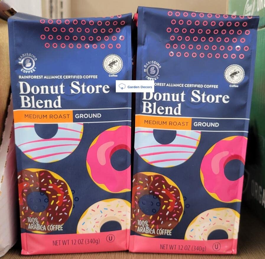 Barissimo Donut Store Blend Ground Coffee Medium Roast 12oz 340g (Two Bags)