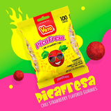 Vero PicaFresa - Strawberry Flavored Chewy Gummy Candy Treats - 100 Piece - (1 LB, 5.15 Ounces Each) - Individually Wrapped Mexican Candy Perfect