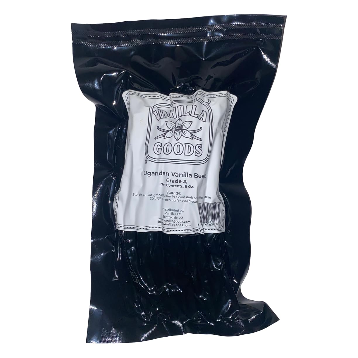 Uganda Vanilla Beans, Grade A, 8 oz