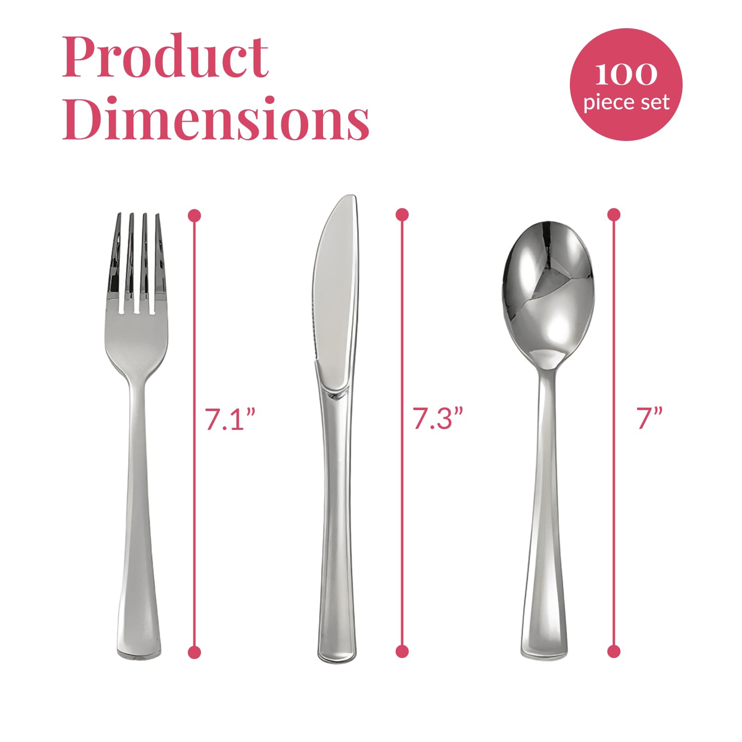 Prestee 25 Plastic Silverware Set, Pre-Rolled - 100pc Disposable Flatware with Forks, Knives, Spoons and White Napkins - Dinner Utensil Sets