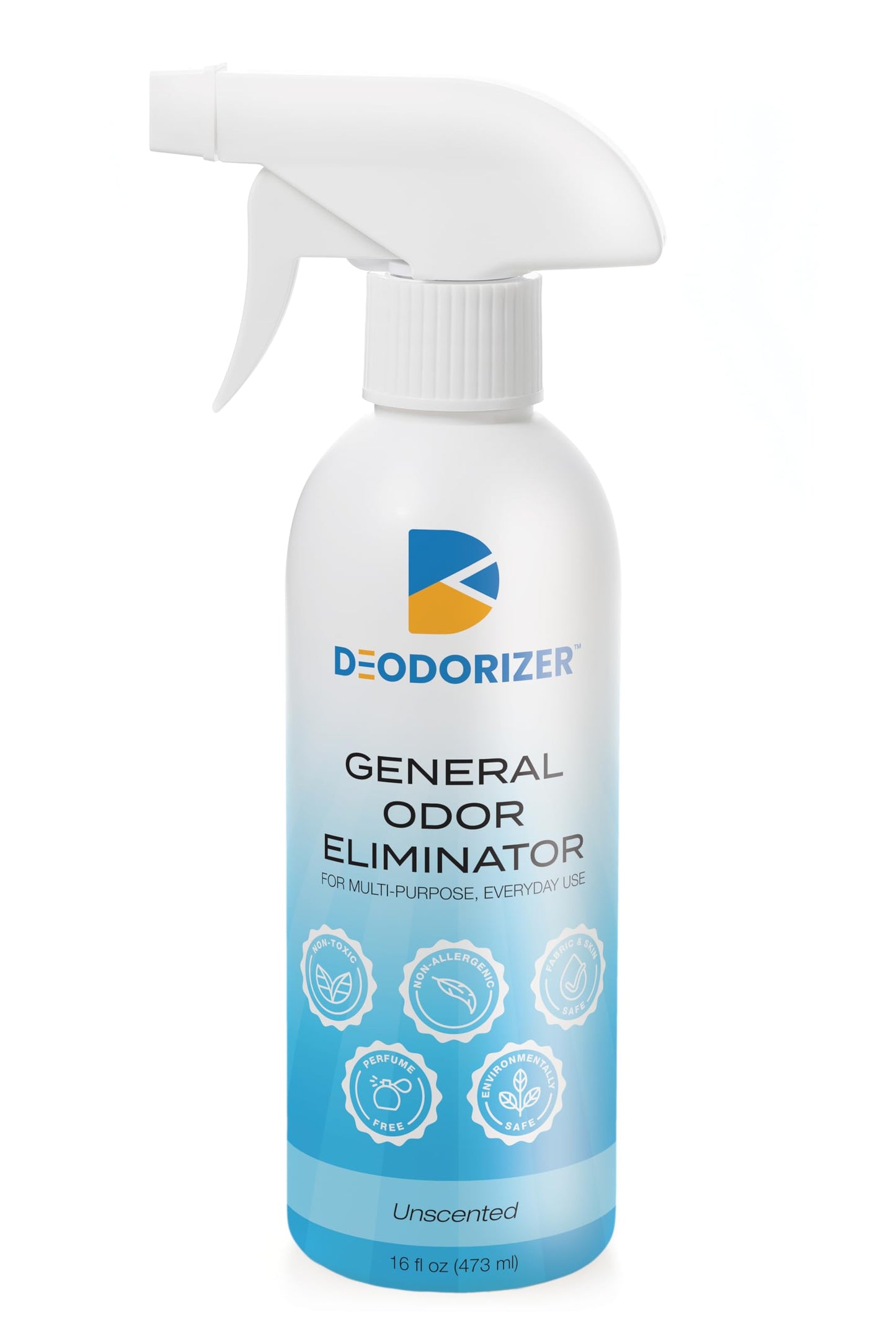 D-Odorizer General Odor Eliminator for Multi-Purpose Everyday Use - Air & Surface - Neutralizes Odors, Unscented - 16oz Spray