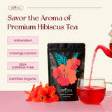 PiPi Tea Organic Hibiscus Tea Bags - Caffeine Free Herbal Tea Rich in Antioxidants, Non-GMO & Vegan, Sourced from Premium Hibiscus Flowers for Daily
