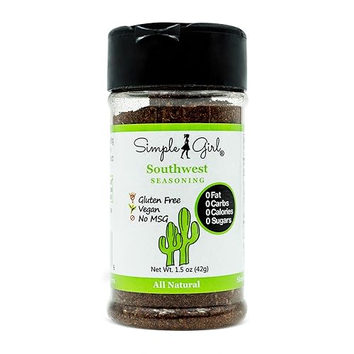 Simple Girl Southwest Seasoning - Sugar Free - Natural Herbs and Spices - Carb Free - Gluten Free - MSG Free - Diabetic Friendly - Compatible