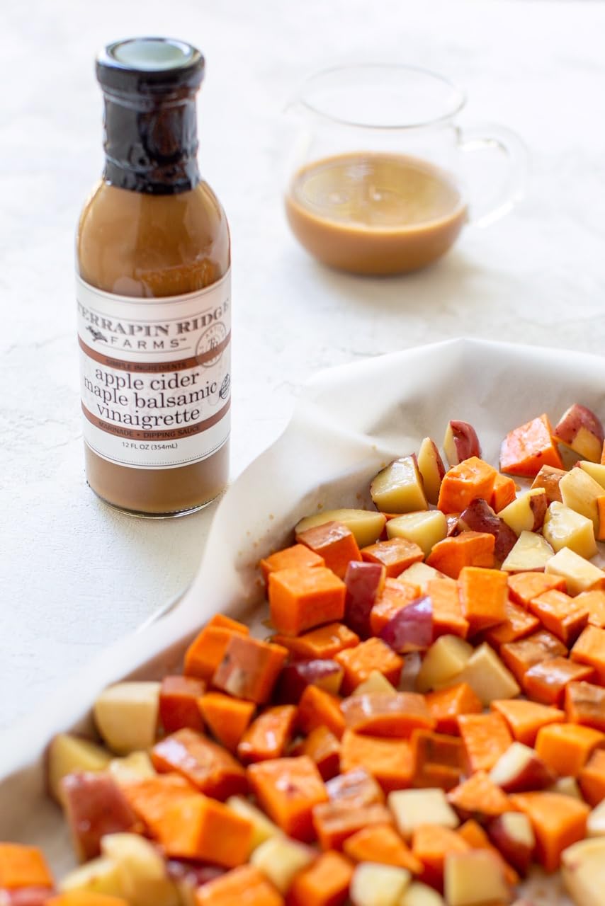 Terrapin Ridge Farms Apple Cider Maple Balsamic Vinaigrette - Gourmet Salad Dressing and Marinade - 1 Quart Bottle