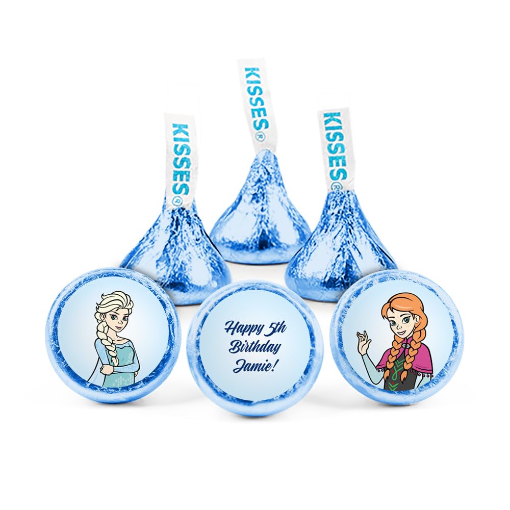 108ct Personalized Frozen Themed Birthday Party Favors Stickers for Kisses