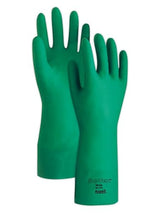 Ansell 100016 Sol-Vex 37-175 Unsupported Nitrile Flock Lined Gloves, 0.17" Height, 14" Length, 7" Wide, Size 10, Green (Pack of 12)