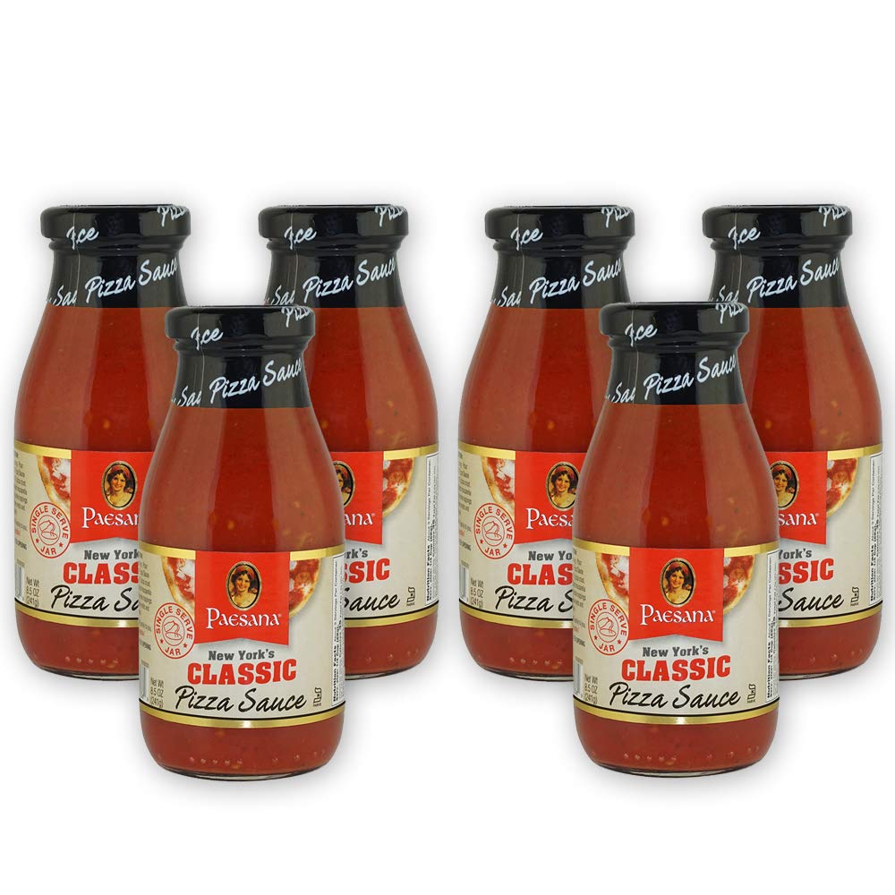 Paesana New York’s Classic Pizza Sauce, Gluten Free, Kosher Certified, 8.5 OZ - Made in The USA (6 Pack)