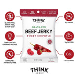 Think Jerky Beef and Turkey Jerky Variety Pack, Classic, Sweet Chipotle, Sriracha Honey, Sesame Teriyaki, Healthy Meat Snack, Low Calorie Low Fat