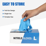 EDI Nitrile Gloves Blue - Disposable, Medium, 100 Count, Powder & Latex-Free, Food Safe, Chemical Resistant, 4 Mil Thickness