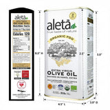 Aleta Farms Olive Oil Extra Virgin, USDA Organic, Single Estate PDO Polyphenol Rich Olive Oil, Cold Pressed, Global Gold Awards, Kosher, 33.8 Fl oz