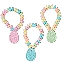 Fun Express Easter Egg Candy Bracelets (set of 12 Individually packaged) Easter Egg Filler and Basket Candy