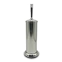 Indecor Home Silver Chrome Toilet Bowl Brush with Holder with Removable lastic Liner, Durable Bathroom Cleaning Tool, Bathroom Cleaner Brush