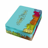 JewFadz Happy Purim Shaloch Manos Gift Tin - Attractive design Empty Box- Megillah Favorite food Hamantashen Container LARGER 9.56" by 7.79" by 2.36"