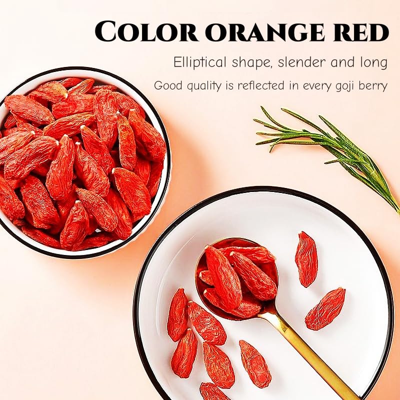 JINQI Dried Goji Berries Gou qi ?? 9.87oz/280g (4.93oz/140g*2) Ningxia New Red Wolfberry, Holiday Gifts, Tea Gifts, Can be Eaten Dry/Make Water/Make