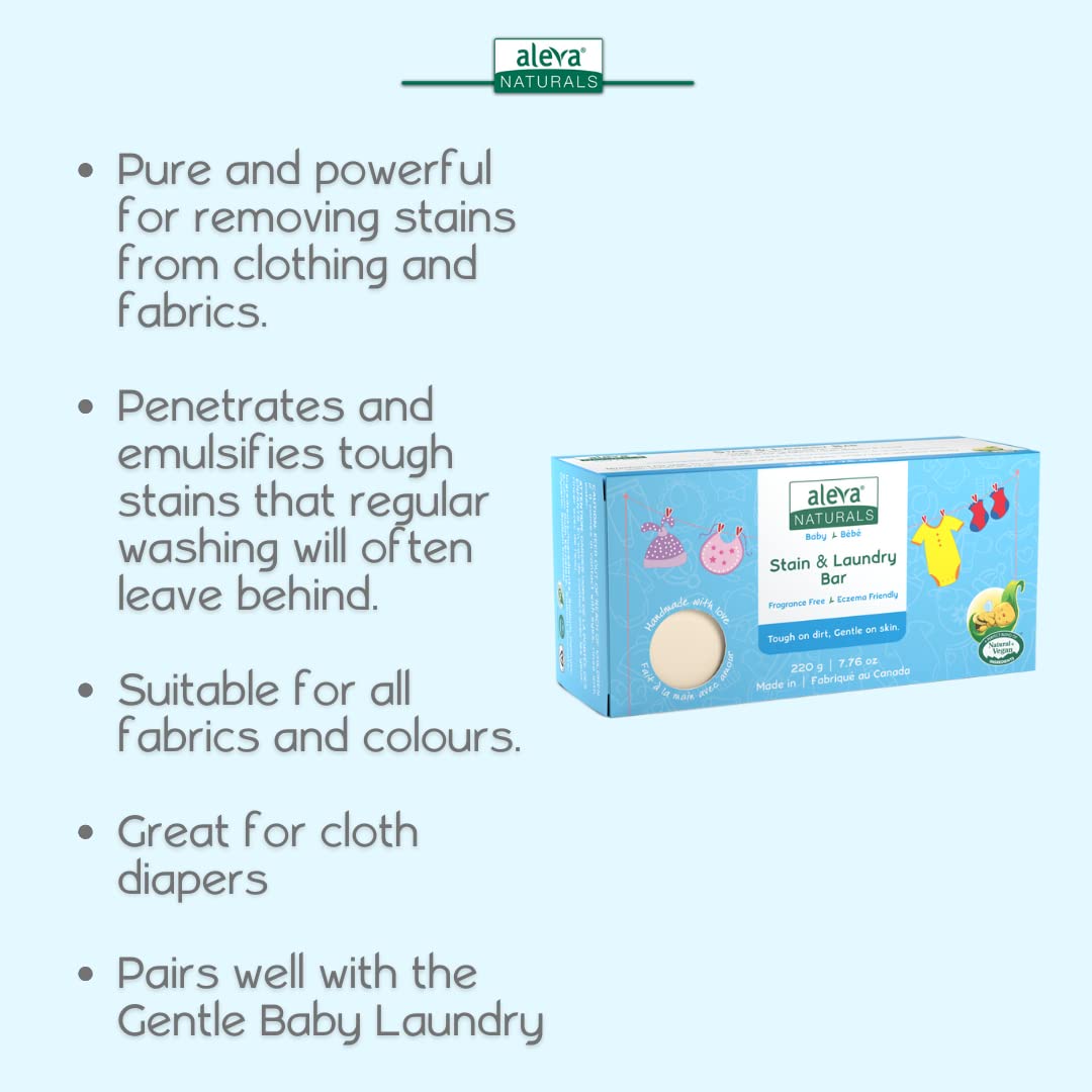 Aleva Naturals Stain & Laundry Bar, 220g (pack of 2)