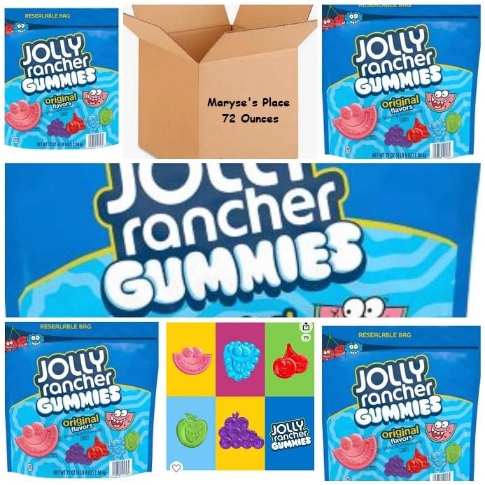 Maryse's Place JOLLY RANCHER Gummies Assorted Fruit Flavors Gummy Candy Bag, 72 oz