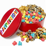 Birthday Popcorn Gift For Men Women Children Tin Assortment Caramel Candied Drizzled Food Gourmet Treats