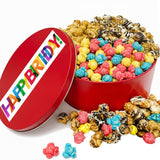 Birthday Popcorn Gift For Men Women Children Tin Assortment Caramel Candied Drizzled Food Gourmet Treats
