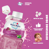 Mogu Mogu Grape Juice Drink with Nata de Coco (Coconut Jelly) - Chewy Fruit Beverage for Kids & Adults, 6 Pack Bottles, 10.82 fl oz Each