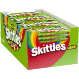 SKITTLES Sours Individually Wrapped Full Size Chewy Sour Candy Packs, 24 Ct Bulk Box for Parties, Movie Nights & Sharing