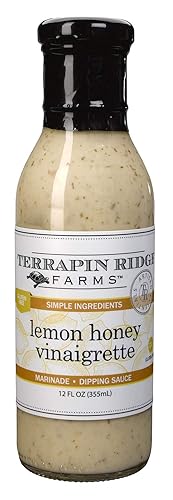 Terrapin Ridge Farms Lemon Honey Vinaigrette Dressing - Light and Zesty Marinade for Salads, Fish & Chicken, Gluten & Dairy Free - 12 fl oz bottle