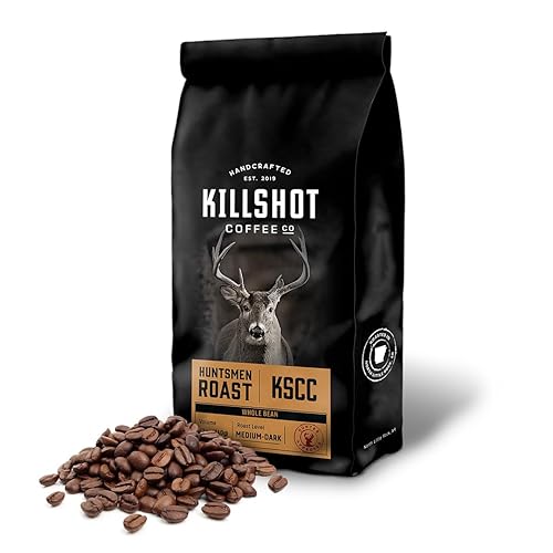 Killshot Coffee Whole Bean - 12 Ounce Bag, Medium-Dark Roast, (12 oz, Huntsmen Roast)