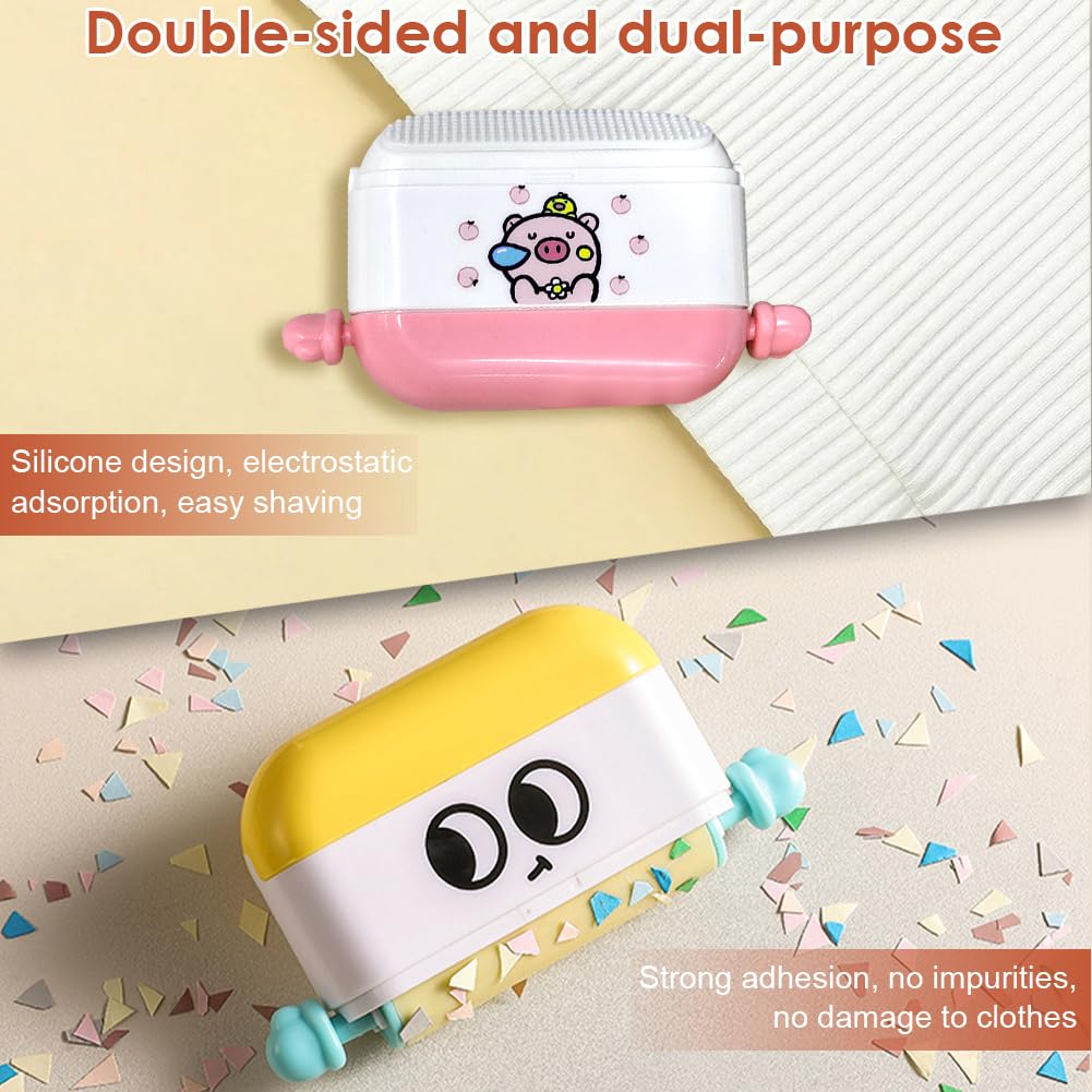 3Pcs Reusable Lint Rollers for Pet Hair, Washable Sticky Roller, Silicone Hair Scraper, 2-in-1 Reusable Lint Remover Portable Pet Hair Remover