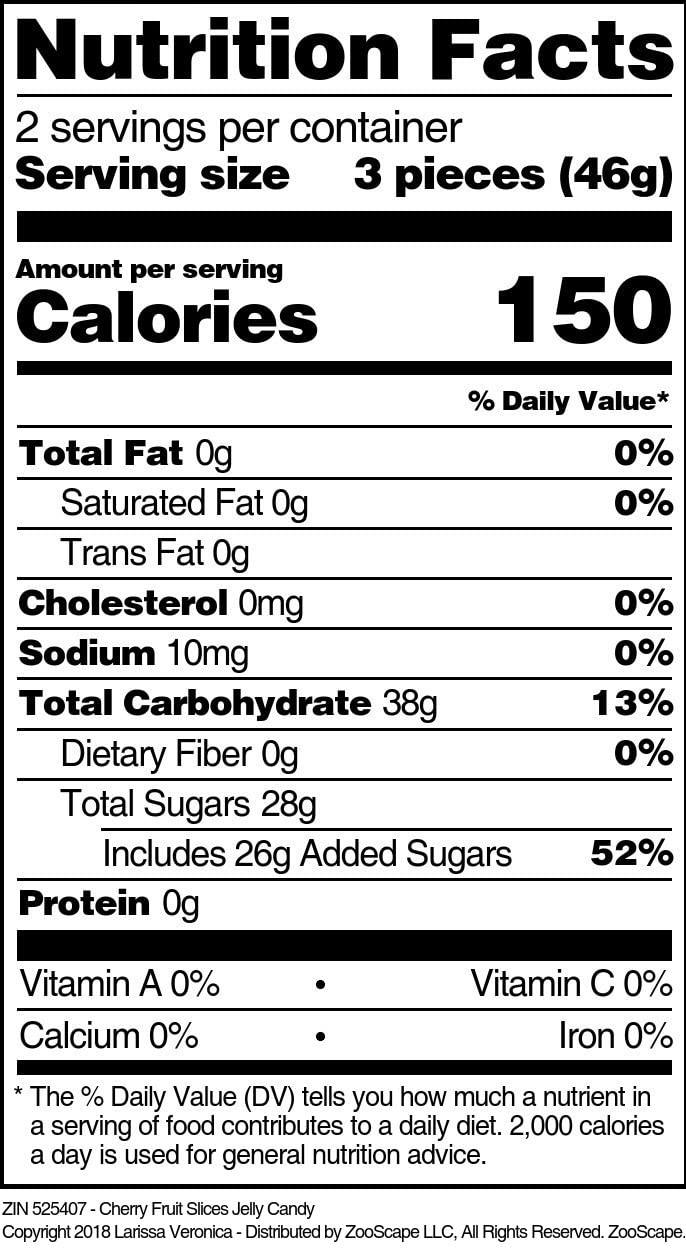 Cherry Fruit Slices Jelly Candy (4 oz, ZIN: 525407)