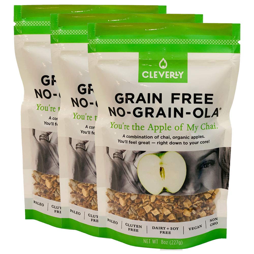 NO-GRAIN-OLA - Grain Free Granola | Paleo Friendly Healthy Snacks | Natural, Dairy Free, Soy Free, No Refined Sugars, Non GMO (8oz bags, 3 Bags Per