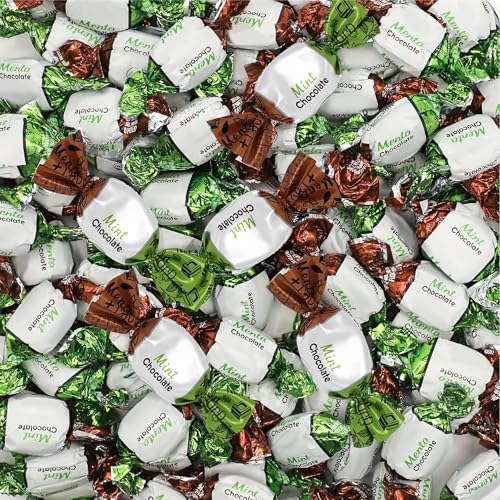 Arcor Chocolate Filled Mints Candy | 2 Pound Bag | Individually Wrapped Chocolate Mint Hard Candy | Old Fashioned Refreshing Treat with Creamy Filling
