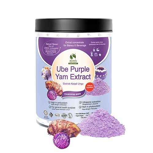 Bionutricia Ube Purple Yam Extract Powder 20:1, 7oz - High Concentration, Natural Non-GMO Ube Powder for Beverages, Pastries & Baking, No Artificial