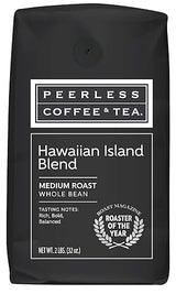 Peerless Hawaiian Whole Bean Coffee (2 lb.) - Hawaiian Island Blend, Medium Roast, Blend of Maui & Colombia Coffee Beans, 100% Arabica
