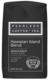 Peerless Hawaiian Whole Bean Coffee (2 lb.) - Hawaiian Island Blend, Medium Roast, Blend of Maui & Colombia Coffee Beans, 100% Arabica