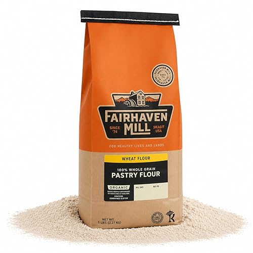 Fairhaven Mill Organic Grain Pastry Flour - USDA Certified Organic and Non-GMO - Low Protein for All Pastry Applications, Cookies, Muffins & Everyday