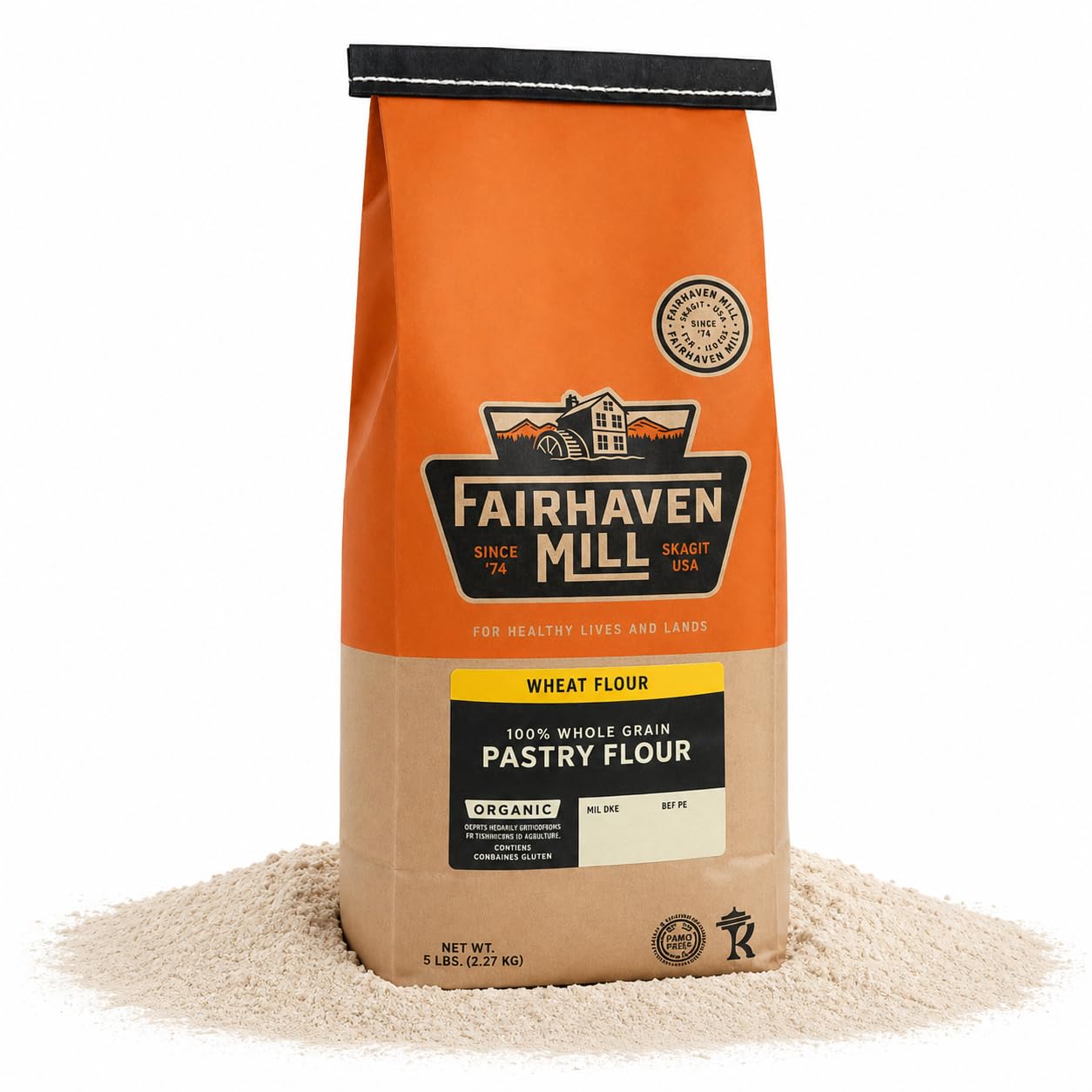 Fairhaven Mill Organic Grain Pastry Flour - USDA Certified Organic and Non-GMO - Low Protein for All Pastry Applications, Cookies, Muffins & Everyday