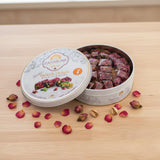 Zaitoune Rose Covered Turkish Delight - 9 oz | Stuffed with Pistachios & Cashews | Coated with Dried Rose Petals | Authentic Luxury Lokum Sweets in