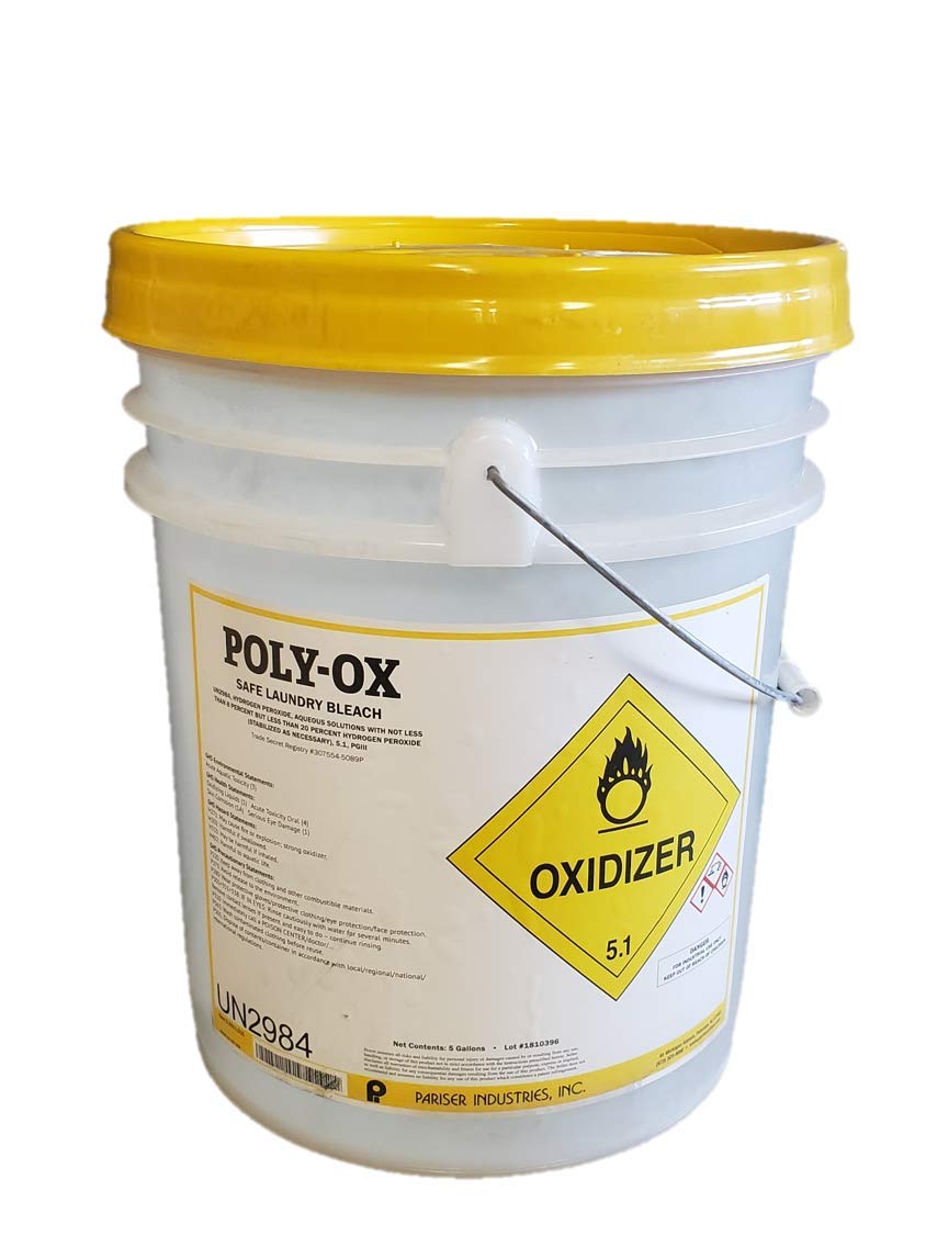 Poly-OX Peroxide-Based Chlorine-Free Laundry Stain Remover Bleaching Agent, 5 Gallon
