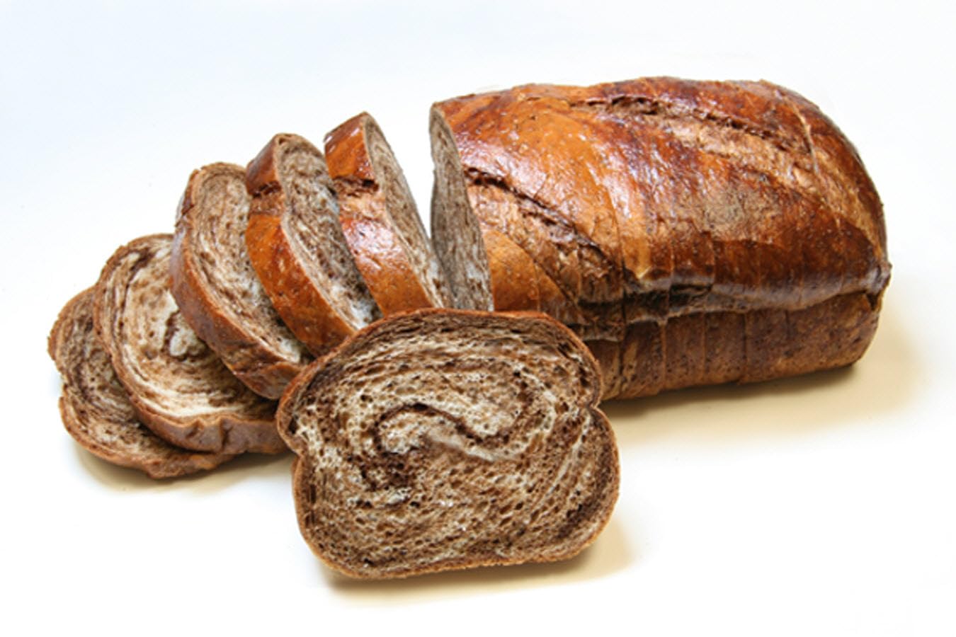 Rotellas Marble Thick Sliced Reuben Bread Loaves, 11 inch -- 6 per case.