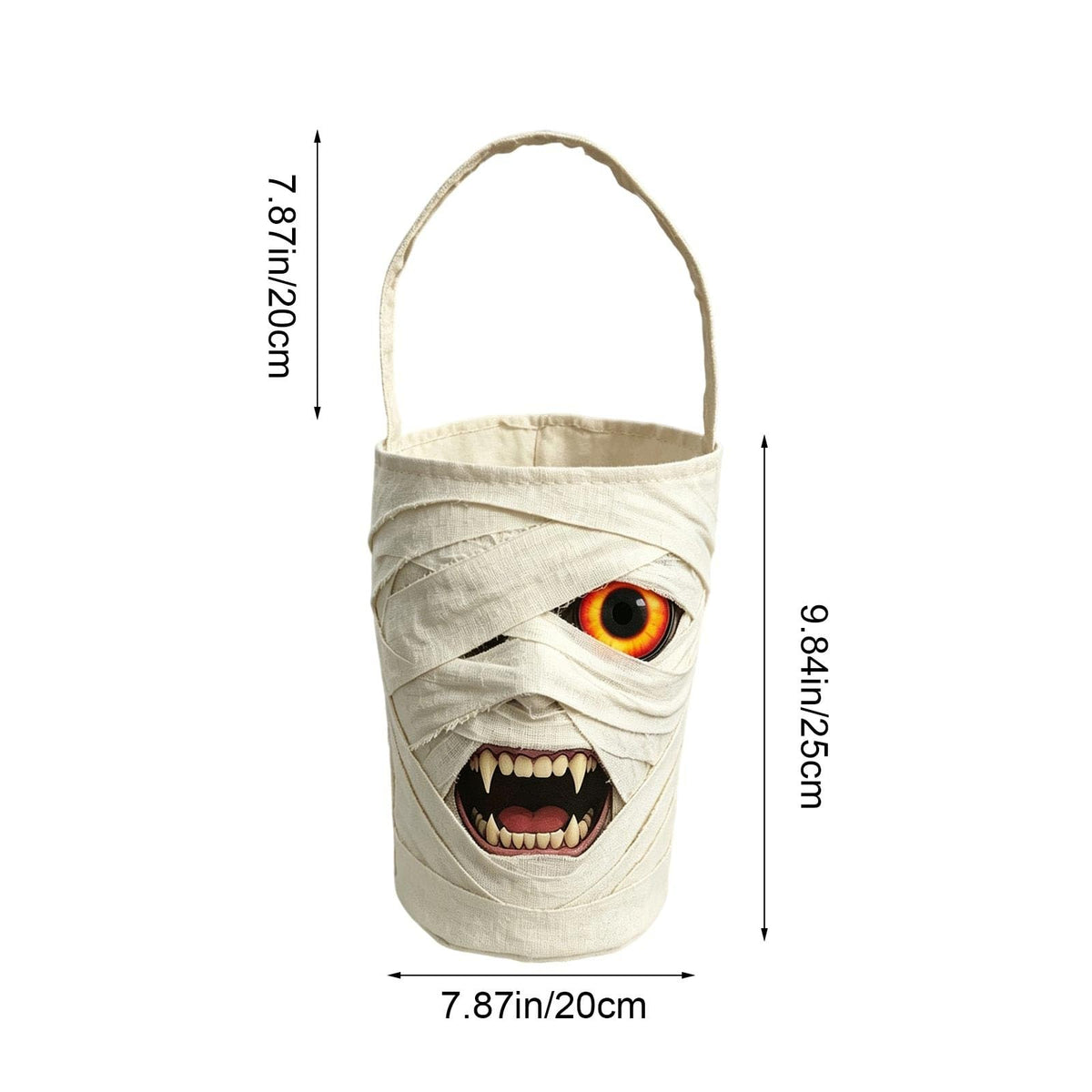 Halloween Candy Bags for Kids, Ghost Buckets Trick or Treat Bags (B)
