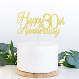 Auteby Happy 30th Anniversary Cake Topper, Gold Glitter 30th Birthday/Wedding Anniversary Party Decoration Supplies (30)