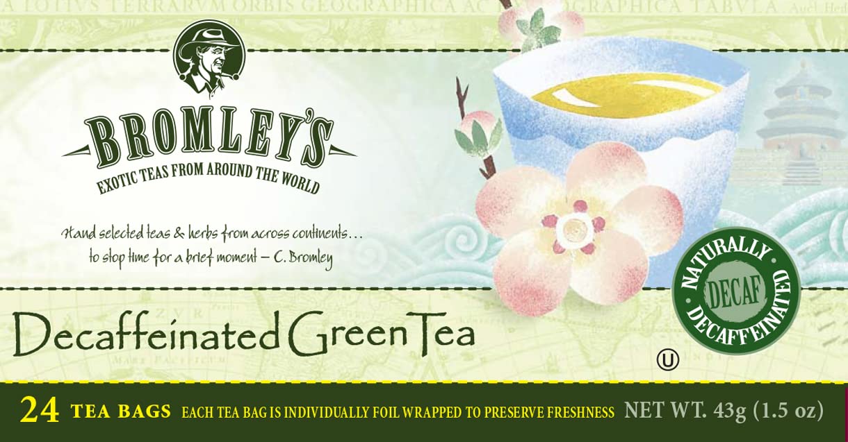 Bromley's Decaffeinated Green Tea, 24 Count (Pack of 6)