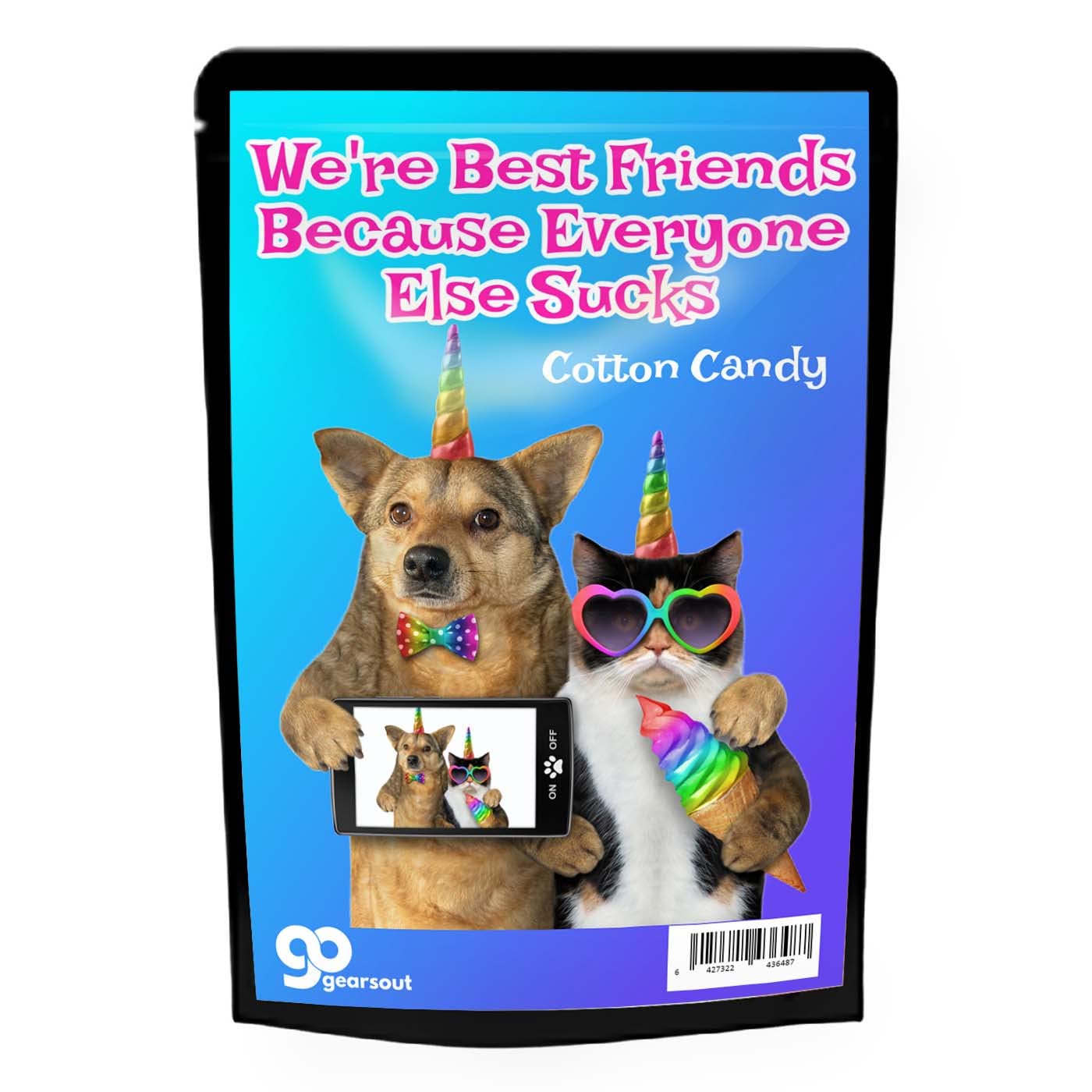 Best Friends Because Everyone Else Sucks Cotton Candy - Pink, Gluten Free - Funny Gift for BFF - Gift Basket Filler, Valentines for Friends, BFF