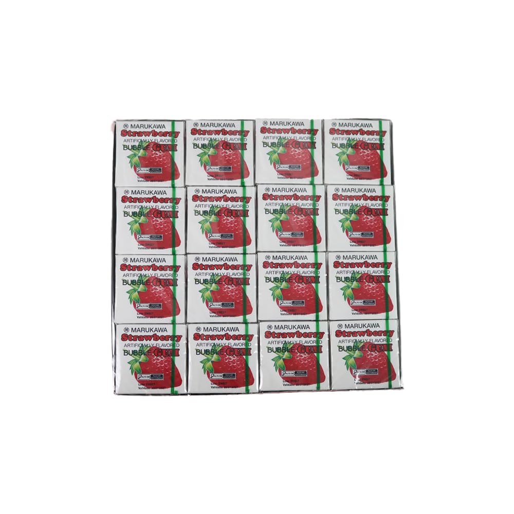 Authentic Japanese Marukawa Strawberry Flavored Fusen Gum 48 Packs