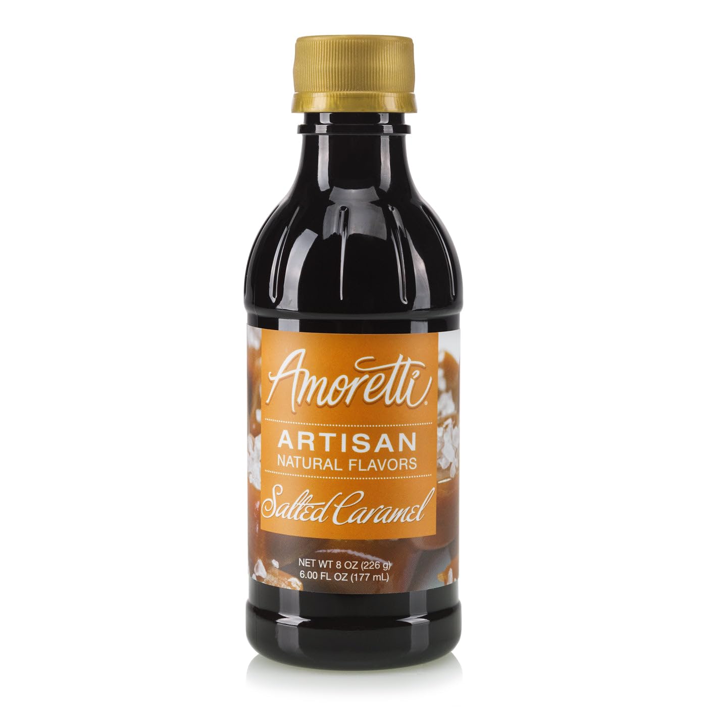 Amoretti - Natural Salted Caramel Artisan Flavor Paste, 8 oz, Perfect For Ice Cream, Beverages, Cakes, and more, Preservative Free, Vegan, Gluten