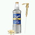 Torani Sugar Free White Chocolate Syrup 1 Liter Bottle with Pump - Zero Calorie Keto-Friendly Coffee Syrup for Lattes, Cold Brews & Desserts