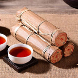 Ripe Puerh Tea «Pu-erh in Bamboo Leaf Tube», Pu erh tea, Loose Leaf Yunnan Pu-erh tea compressed in small flat portions, Shu Puerh Chinese tea