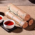 Ripe Puerh Tea «Pu-erh in Bamboo Leaf Tube», Pu erh tea, Loose Leaf Yunnan Pu-erh tea compressed in small flat portions, Shu Puerh Chinese tea