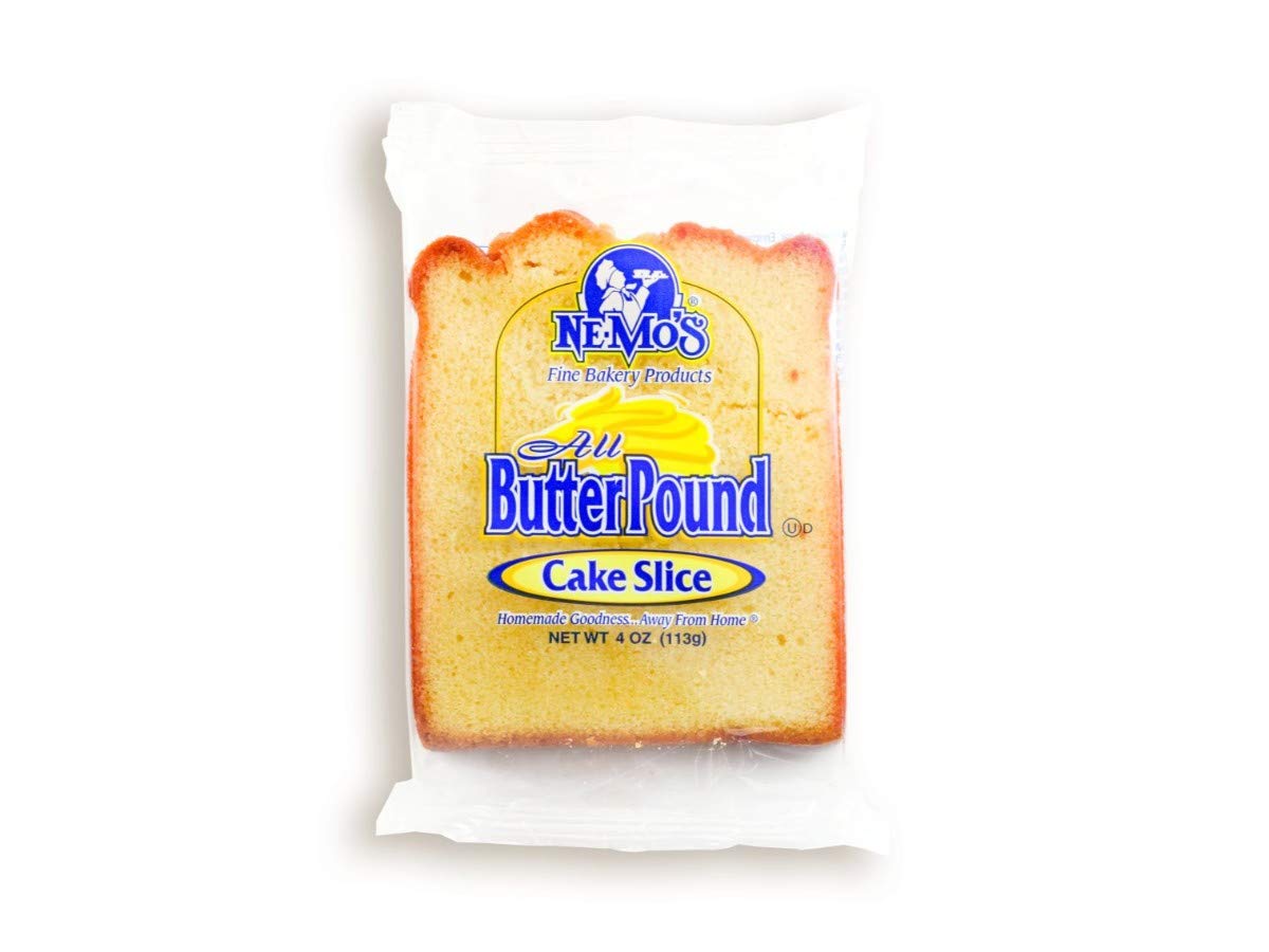 Ne-Mos All Butter Pound Cake Slice, 4 Ounce -- 12 per case.