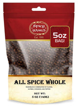 Allspice Whole Berries 5 Ounce Bag - by Spicy World (All Spice) | All Spice Pimento Jamaica Pepper for Cooking & Seasoning | Versatile Berry for